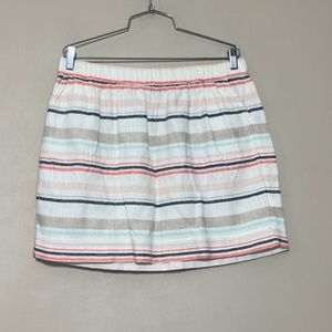 Sonoma || Woman’s linen cotton blend striped  mini skirt size 14